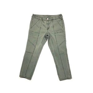 AEO faded army green stretch crop jegging 2 Long
